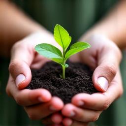Hands holding a plant, symbolizing growth and personalized care