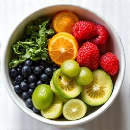 Vibrant bowl of fresh fruits and vegetables
